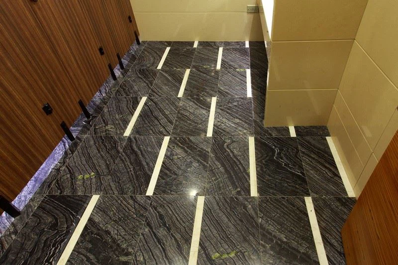Wooden Black Marble Slabs