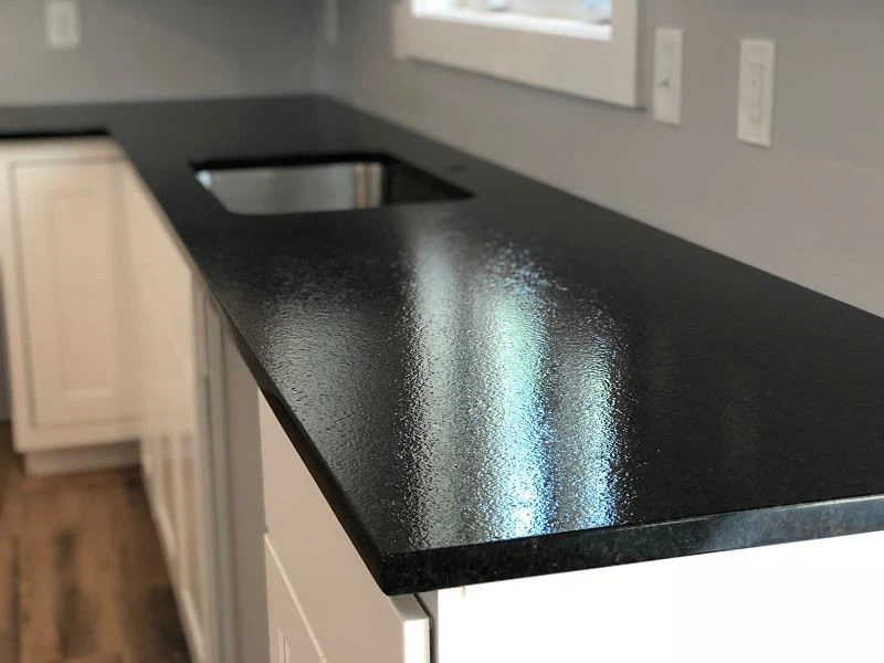 Absolute Black Leathered Granite Countertop