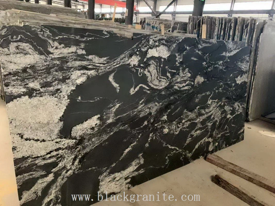 Black Forest Granite Leathered Slabs for Flooring