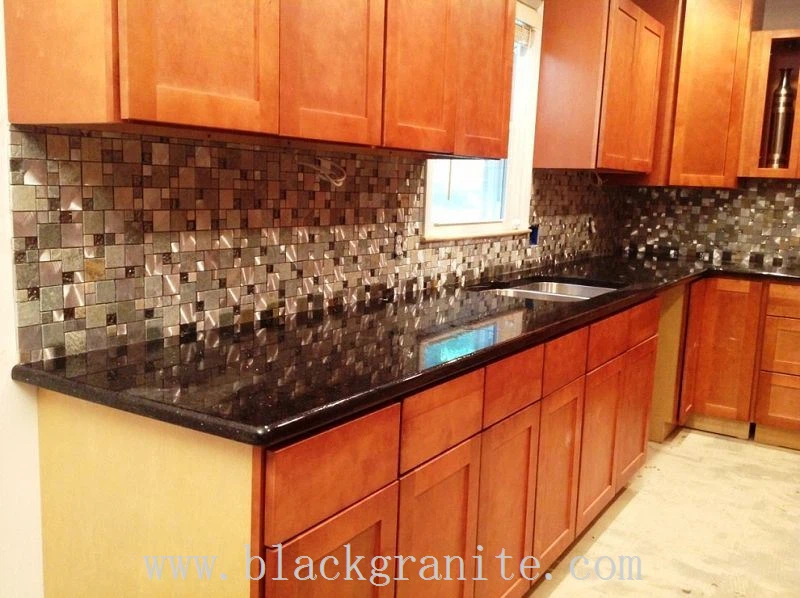 Black Granite Tile and Backsplash for Kitchen