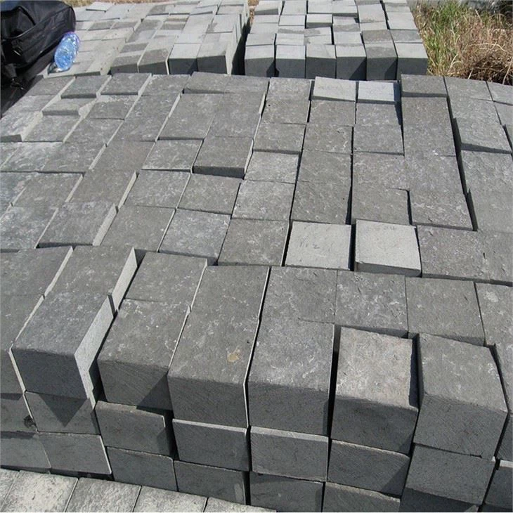 Natural Black Granite Paving Cobble Stones For Garden