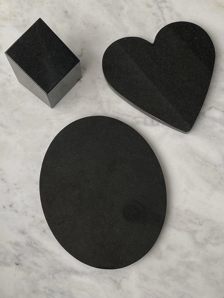 Oval Black Granite Memorial Plaques