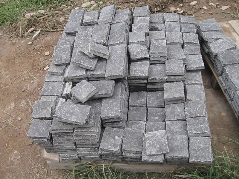 black limestone cobbles