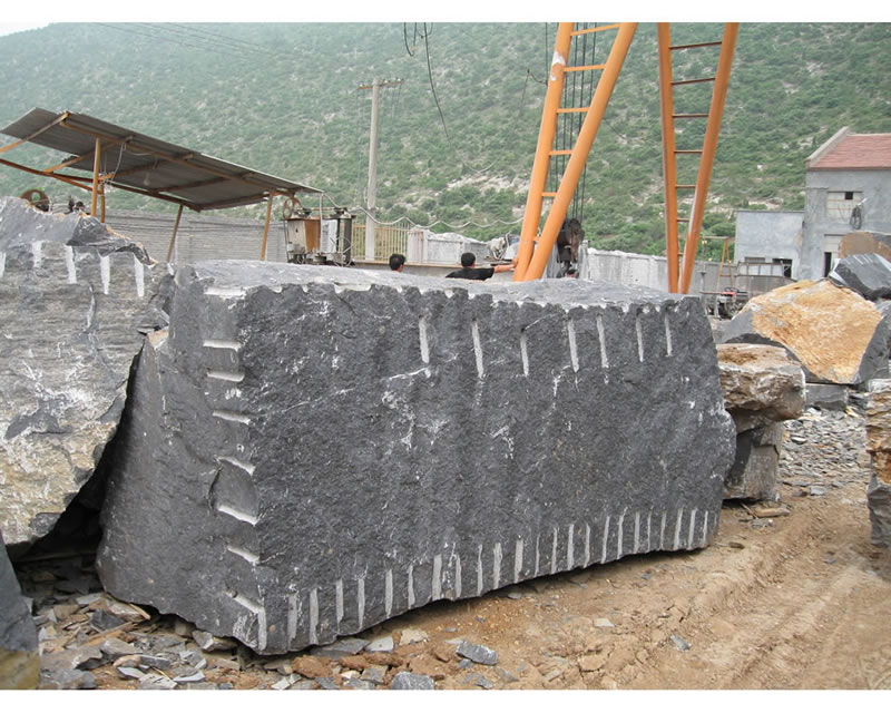 black limestone quarry rock