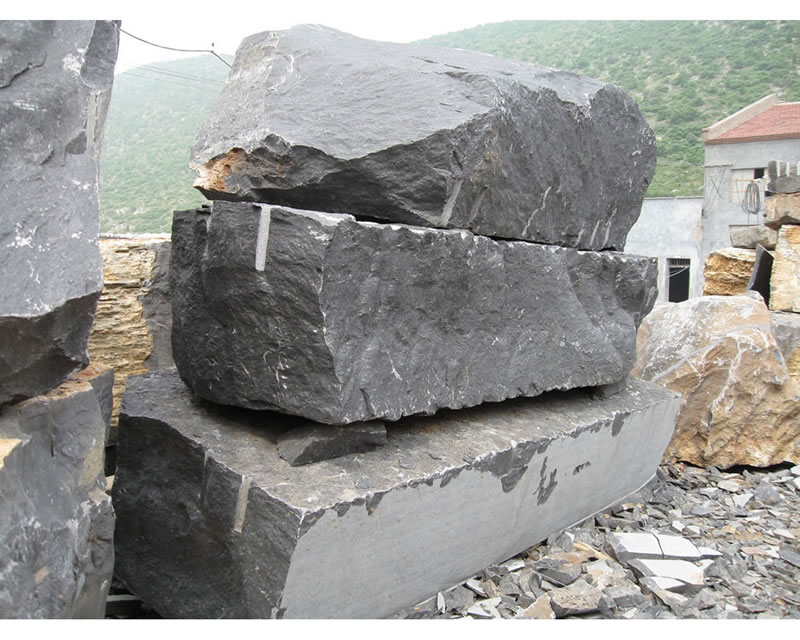 black limestone quarry rock